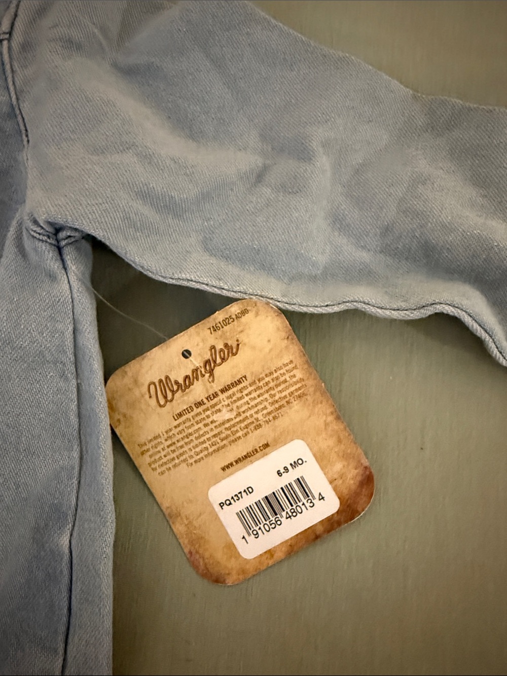 Baby Light Blue Denim One-Piece Jacket Bodysuit - Picture 2 of 4